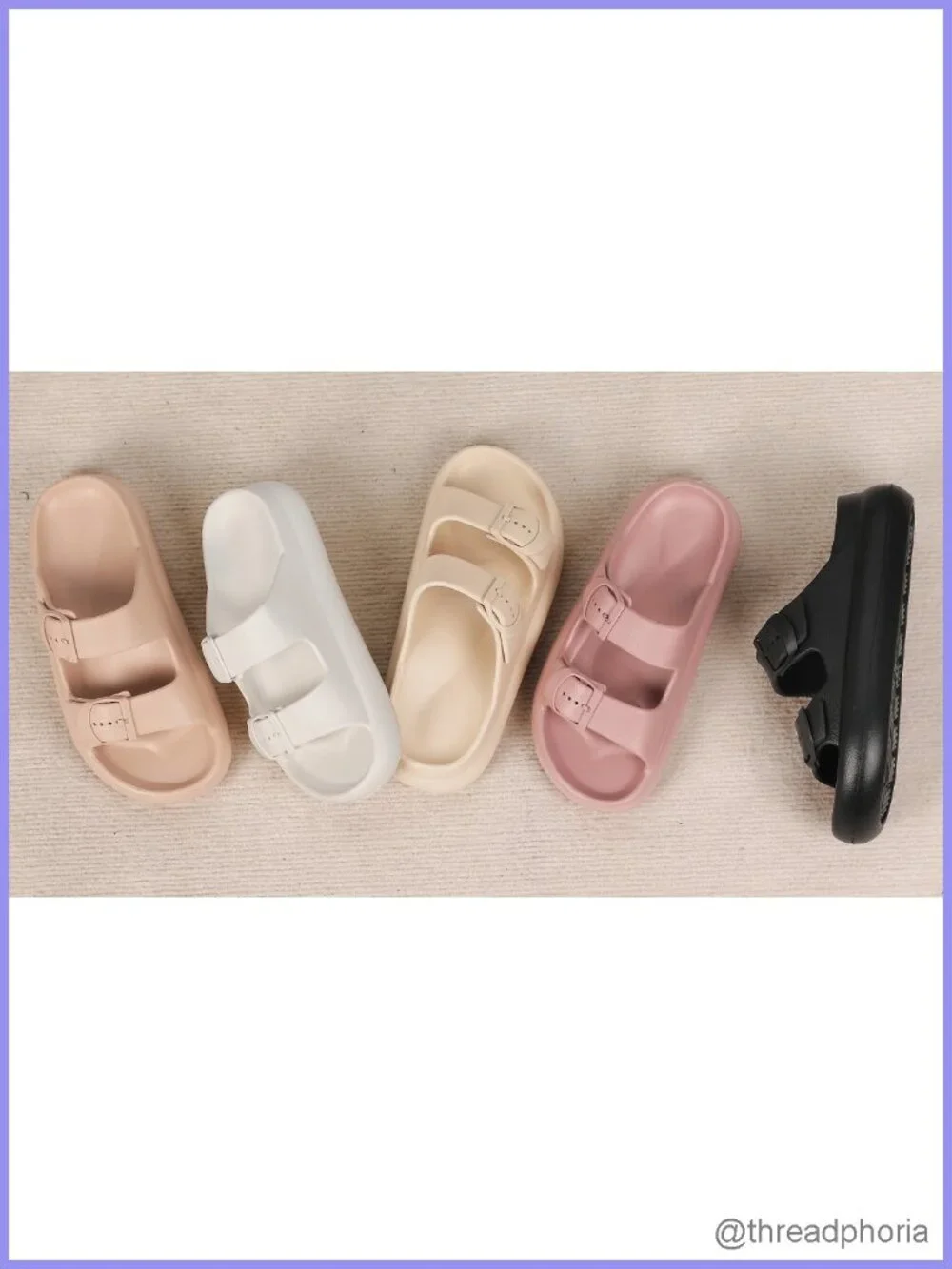 Women's Platform Cloud Slides Arch Support Double Buckle Recovery Sandals